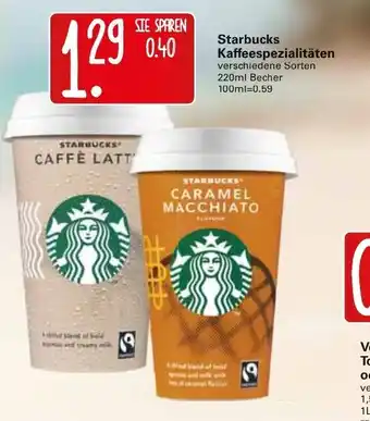 WEZ Starbucks Kaffeespezialitäten 220ml Becher Angebot