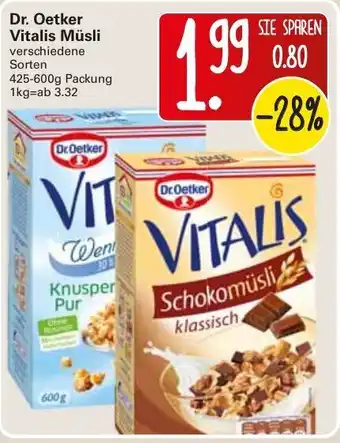 WEZ Dr. Oetker Vitalis Müsli 425-600g Angebot