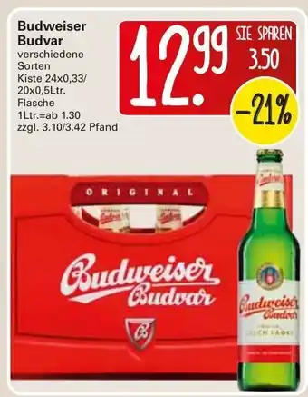 WEZ Budweiser Budvar 20 x 0,5 L / 24x0,33L Angebot