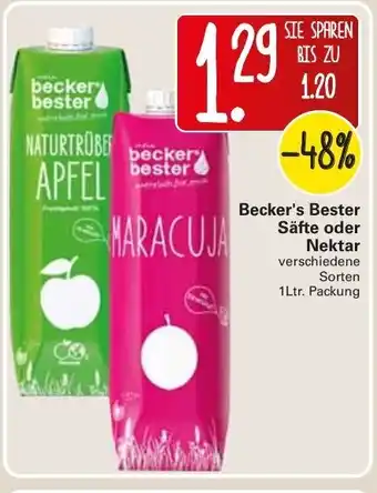 WEZ Becker's Bester Säfte oder Nektare 1L Angebot