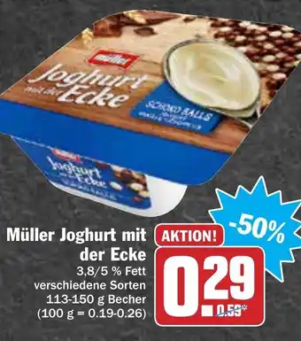 AEZ Müller Joghurt mit der Ecke 113-150g Becher Angebot