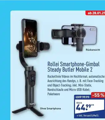 Aldi Nord Rollei Smartphone-Gimbal Steady Butler Mobile 2 Angebot