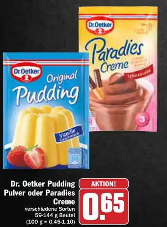 AEZ Dr. Oetker Pudding Pulver oder Paradies Creme 59-144g Beutel Angebot