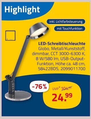 ROLLER Led-schreibtischleuchte Angebot