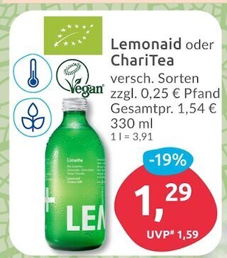 Budni Lemonaid oder charitea Angebot