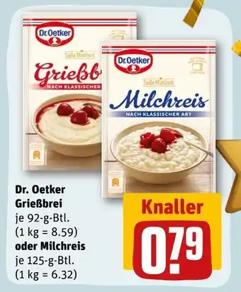 REWE Dr. oetker grießbrei oder milchreis Angebot