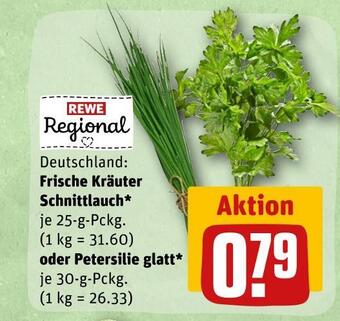 REWE Rewe regional frische kräuter schnittlauch oder petersilie glatt Angebot