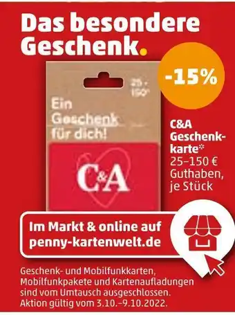 PENNY C&a 15% rabatt Angebot