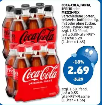 PENNY Coca-cola, fanta, sprite oder mezzo-mix softdrinks Angebot