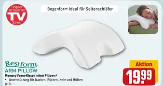 REWE Restform memory foam-kissen arm pillow Angebot