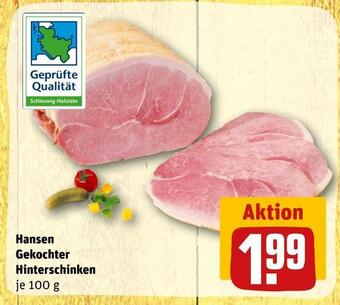 REWE Hansen gekochter hinterschinken Angebot