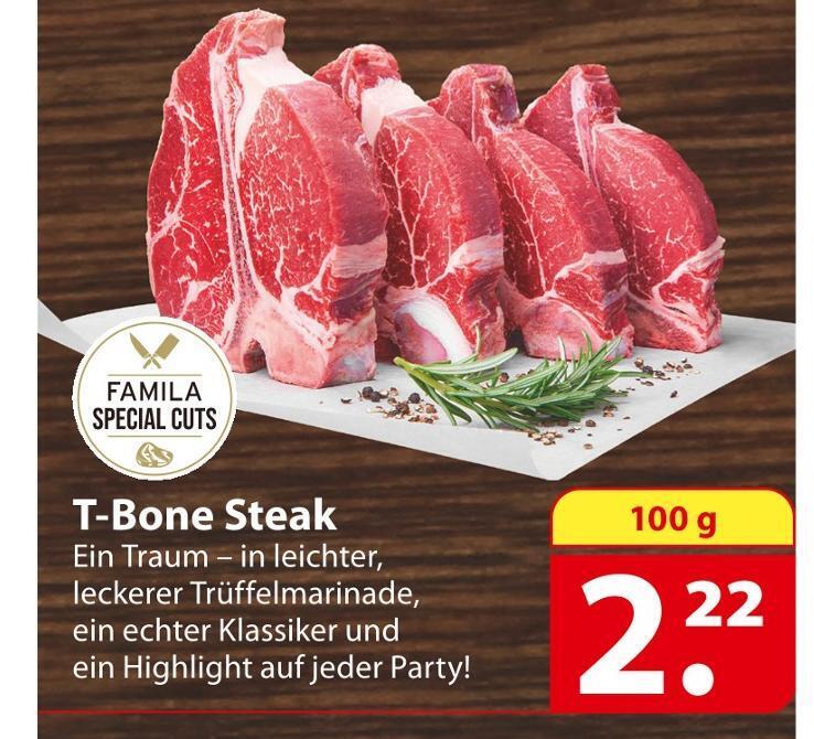 Tbone steak Angebot bei Famila Nord Ost