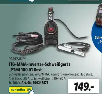 Lidl Parkside tig-mma-inverter-schweißgerät „ptmi 180 a1 best“ Angebot