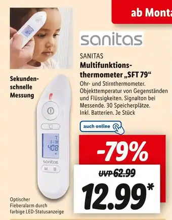 Lidl Sanitas multifunktionsthermometer „sft 79“ Angebot