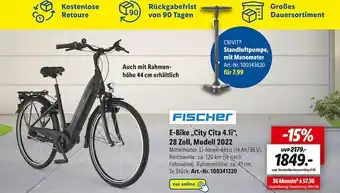 Lidl Fischer e-bike „city cita 4.1i“, 28 zoll, modell 2022 Angebot