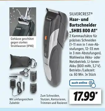 Lidl Silvercrest haar- und bartschneider „shbs 800 a1“ Angebot