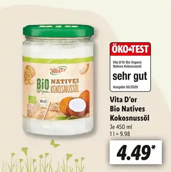 Lidl Vita d’or bio natives kokosnussöl Angebot