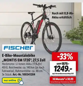 Lidl Fischer e-bike-mountainbike „montis em 1726“, 27,5 zoll Angebot