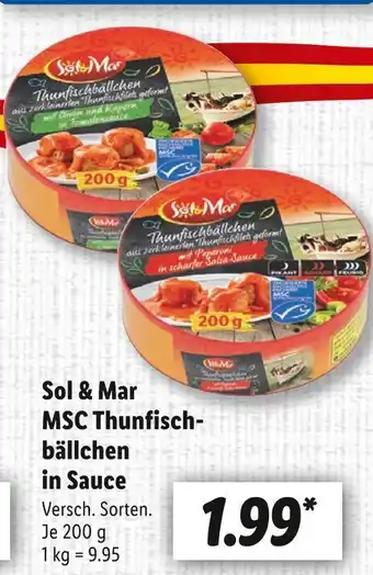 Lidl Sol & mar msc thunfischbällchen in sauce Angebot