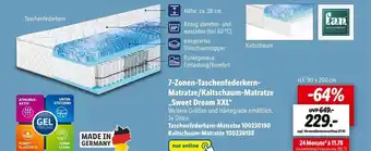 Lidl 7-zonen-taschenfederkern-matratze/kaltschaum-matratze Angebot