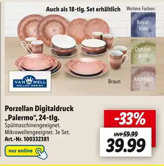 Lidl Porzellan digitaldruck „palermo“, 24-tlg. Angebot