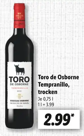 Lidl Toro de osborne tempranillo rotwein Angebot