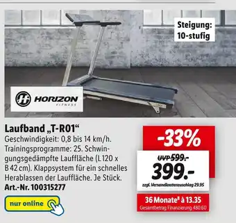 Lidl Horizon laufband „t-r01“ Angebot