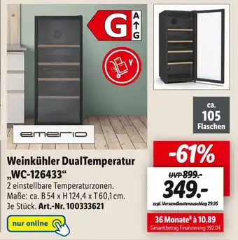 Lidl Emerio weinkühler dualtemperatur Angebot