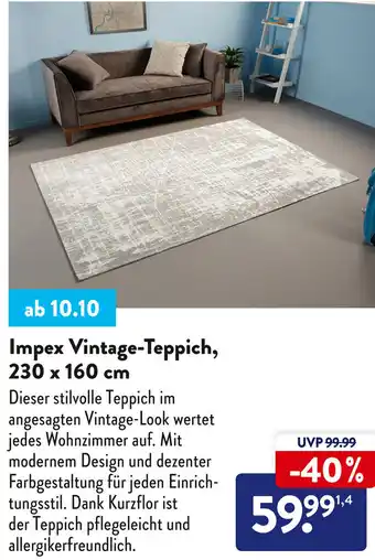 Aldi Süd Impex Vintage Teppich, 230 x 160 cm Angebot