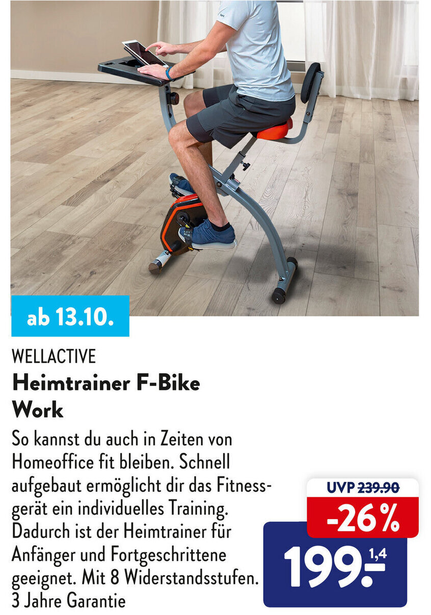 Wellactive Heimtrainer FBike Work Angebot bei Aldi Süd
