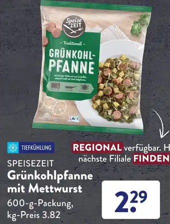 Aldi Süd Speisezeit Grünkohlpfanne mit Mettwurst 600 g Packung Angebot