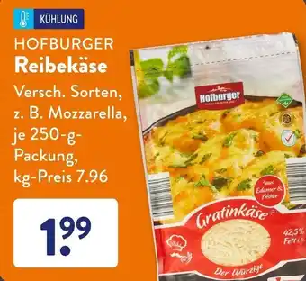 Aldi Süd Hofburger Reibekäse 250 g Packung Angebot