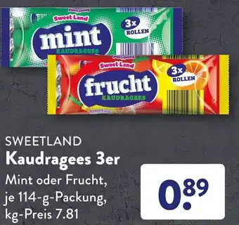 Aldi Süd Sweetland Kaudragees 3er, 114 g Packung Angebot