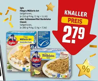 REWE Iglo filegro müllerin art oder schlemmerfilet bordelaise classic Angebot