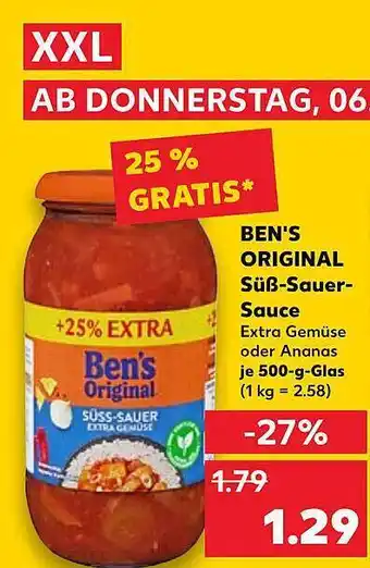 Kaufland Ben's original süß-sauer sauce Angebot