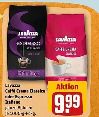 REWE Lavazza caffe crema classico oder espresso italiano Angebot