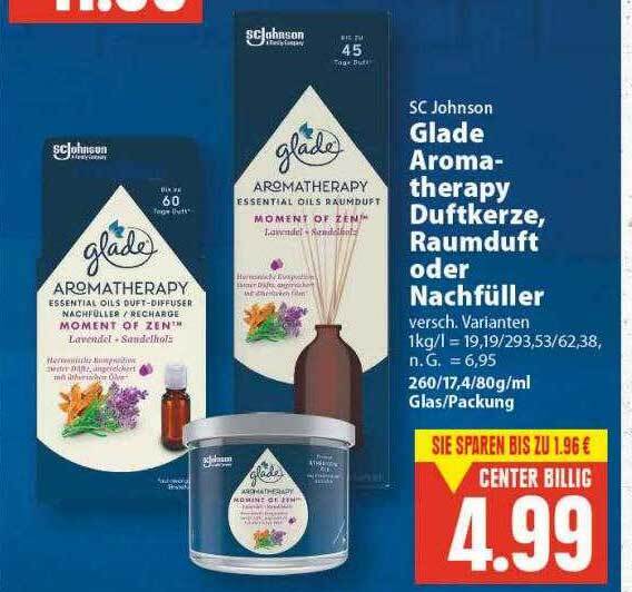 Sc johnson glade aromatherapy duftkerze, raumduft oder nachfüller
