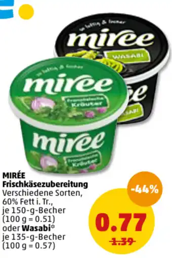 PENNY Mirée Frischkäsezubereitung 150g oder Wasabi 135g Angebot