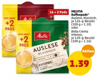 PENNY Melitta Kaffeepads 126/120g Angebot