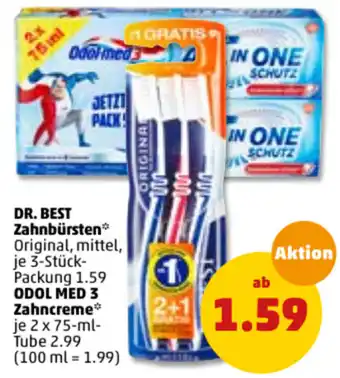 PENNY Dr. Best Zahnbürsten oder Odol med 3 Zahncreme Angebot