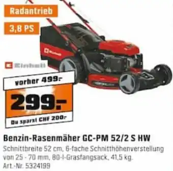 OBI Einhell Benzin Rasenmäher GC-PM 52/2 S HW Angebot