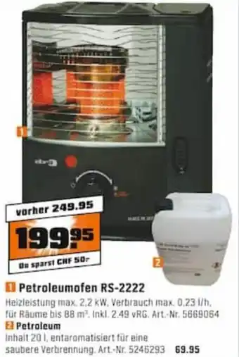 OBI Petroleumofen RS-2222 Angebot