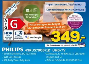 Euronics Philips 43PUS7906/12" UHD TV Angebot