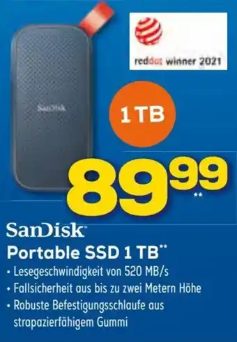 Euronics SanDisk Portable SSD 1 TB Angebot