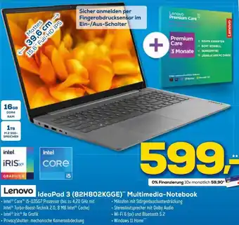 Euronics Lenovo IdeaPad 3 (82H802KGGE) Multimedia Notebook Angebot