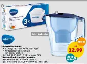 PENNY Brita Wasserfilter Aluna oder Wasserfilterkartuschen Maxtra Angebot