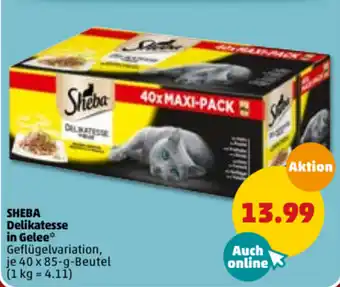 PENNY Sheba Delikatesse in Gelee 40x85g Beutel Angebot