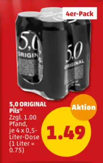 PENNY 5,0 Original Pils 4x0,5L Angebot