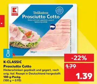 Kaufland K-Classic Prosciutto Cotto 150g Angebot