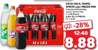 Kaufland Coca Cola, Fanta, Sprite oder Mezzo Mix  12x1L Angebot